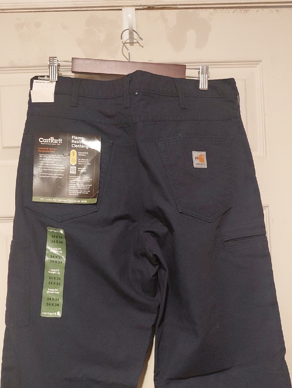 NEW Carhartt FRB 159 DNY Loose Fit Canvas Utility Work Pant Navy Blue 34x34 NWT